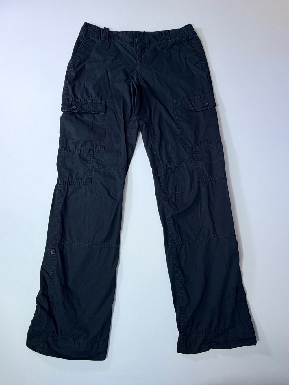 Banana Republic Vintage 100% Cotton Cargo Pants Women's Sz 2 Roll Tab Cuffs Y2K